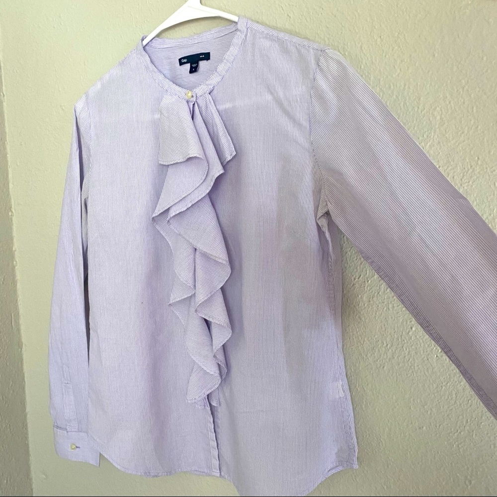 Long Sleeve Ruffle Button Down - Picture 3 of 5